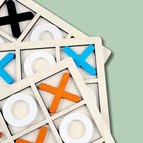 Wooden Tic-Tac-Toe Board Game – Classic XO Table Game Toy