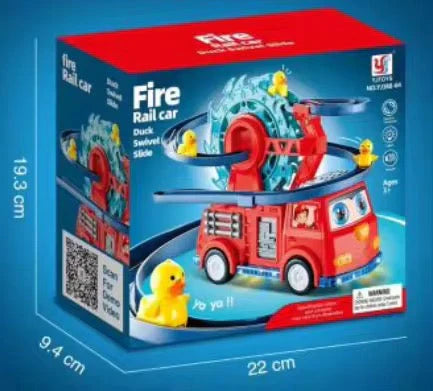 Electric Duck Climbing Stairs Toy – Light & Music Slide Track with Ferris Wheels