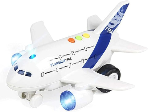Friction Powered Airplane Toy with Lights and Music