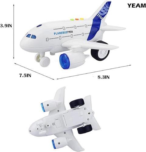 Friction Powered Airplane Toy with Lights and Music