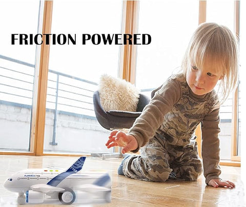 Friction Powered Airplane Toy with Lights and Music