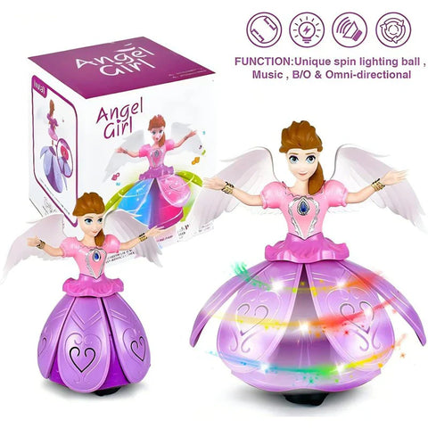 Angel Girl Musical Fairy Doll Toy with Dancing & 360 Degree Rotation