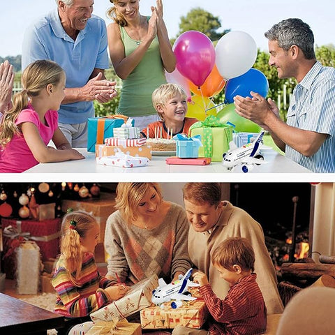 Friction Powered Airplane Toy with Lights and Music