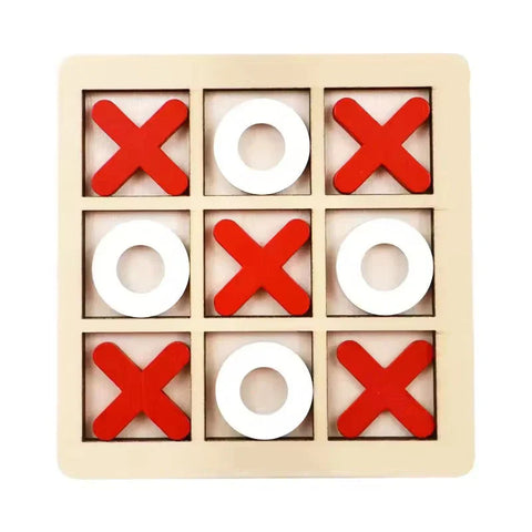 Wooden Tic-Tac-Toe Board Game – Classic XO Table Game Toy