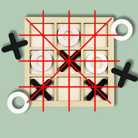 Wooden Tic-Tac-Toe Board Game – Classic XO Table Game Toy