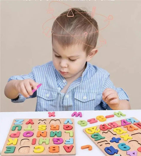 Wooden Puzzles for Kids | Capital ABC ,123,Shapes Board