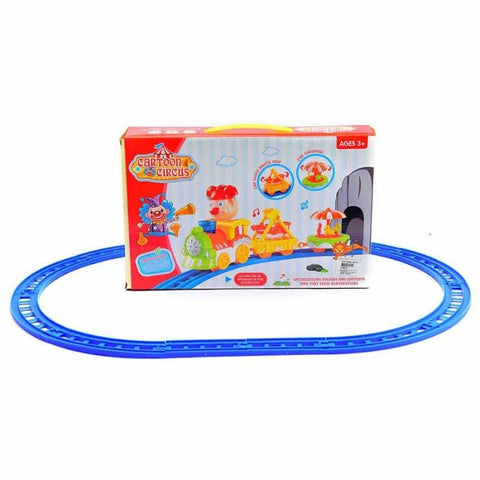 Cartoon Circus Train Toy Set for Kids with Track, Lights & Musical