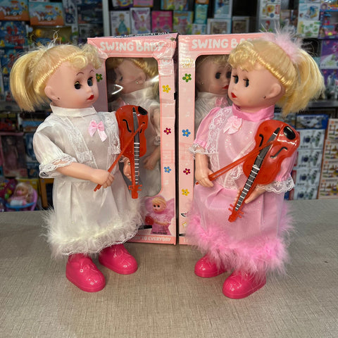 Angel Baby Guitar Playing Swing Doll Toys For Girls