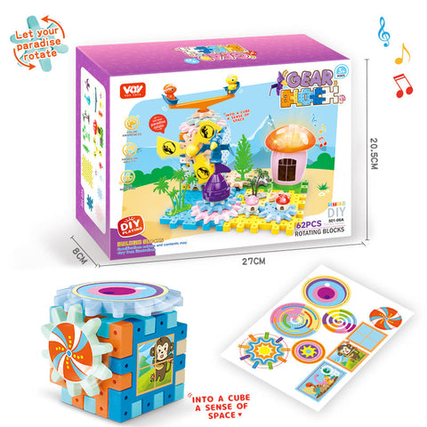 Dinosaur Gear Building Set – 37 Pcs Electric Rotating Toy