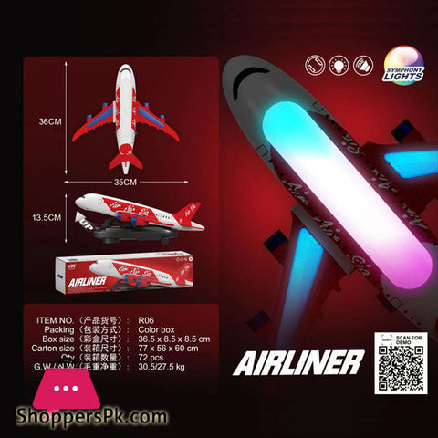 Airliner Air Sia Airplan Toy with Light Sound
