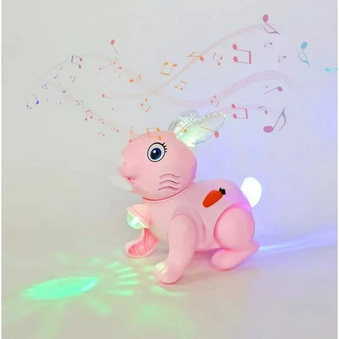 Cute Bunny Rabbit With Soft Sound, Bright Light And Jumping