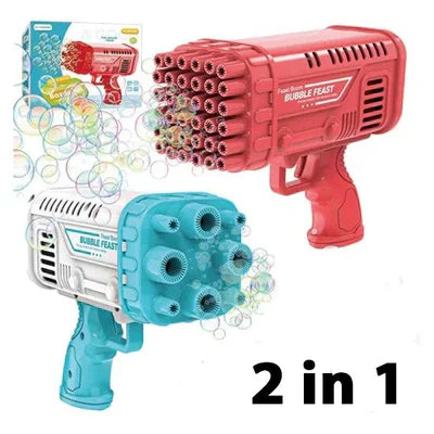 Space Rocket Bazooka Bubble Gun Toy 32 Holes