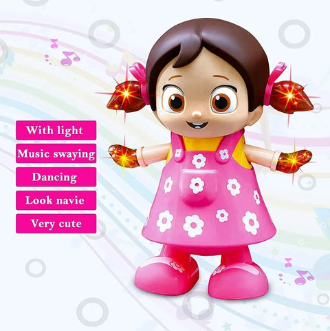 Music Baby Reborn Doll, Musical Flash Light Baby Doll, Dancing Girl Toy with 3D Lights Music