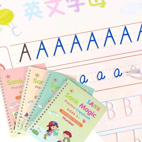 Magic Auto-Disappearing Hand Writing Books Set (Pack of 4)